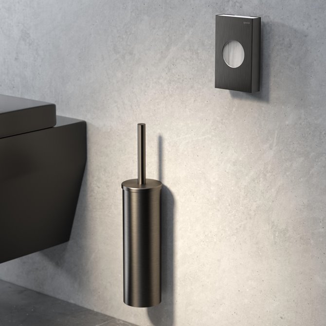 Geesa Nemox Brushed Black Szczotka Do WC i Uchwyt Szczotkowana Czerń 916506-09